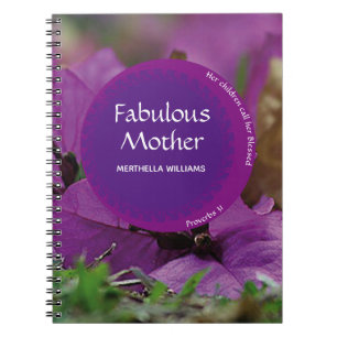 Floral Paarse MOEDERDAG Fabulous Moeder Notitieboek