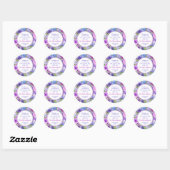 Floral Paarse Paisley Waterverf Wedding Stickers (Vel)