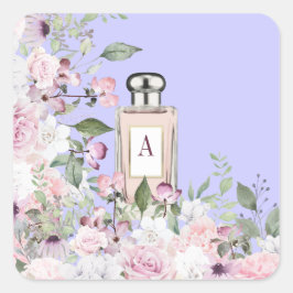 Floral Paarse parfume Moederdag  Vierkante Sticker