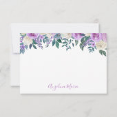 Floral Paarse Quinceañera Bedankkaart (Achterkant)