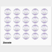 Floral Paarse Quinceanera Ronde Sticker (Vel)