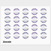 Floral Paarse Quinceanera Ronde Sticker (Vel)