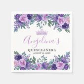 Floral Paarse Quinceanera Servet (Voorkant)