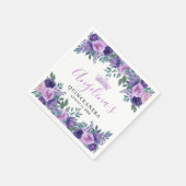 Floral Paarse Quinceanera Servet (Hoek)