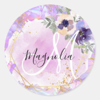 Floral-Paarse, roze en goudregenboogmarmer