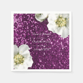 Floral Paarse roze Jasmin dank u aangepaste glitte Servetten