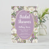 Floral Paarse Spring Garden Vrijgezellenfeest Brun Kaart (Staand voorkant)