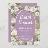 Floral Paarse Spring Garden Vrijgezellenfeest Brun Kaart (Voorkant / Achterkant)