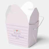 Floral Paarse Stripes Vrijgezellenfeest Bedankdoosjes (Geopend)