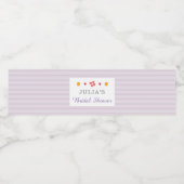 Floral Paarse Stripes Vrijgezellenfeest Waterfles Etiket (Enkel label)