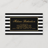 Floral Paarse Ultra Violet Goud Gestreept Zwart Visitekaartje (Achterkant)