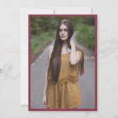 Floral Paarse Vlinders Foto Afstudeerfeest Kaart (Achterkant)