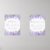 Floral Paarse Vrijgezellenfeest Welkomstbord Muurkunst Sets (Voorkant)