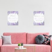 Floral Paarse Vrijgezellenfeest Welkomstbord Muurkunst Sets (Woonkamer)