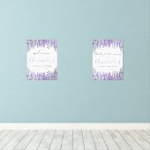 Floral Paarse Vrijgezellenfeest Welkomstbord Muurkunst Sets (Houten vloer)