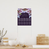 Floral Paarse Waterverf bruiloft | Zitkaarten Poster (Keuken)