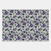 Floral Paarse Waterverf Decoupage Gift Inpakpapier Vel (Voorkant 2)