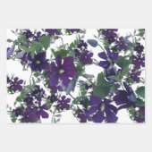 Floral Paarse Waterverf Decoupage Gift Inpakpapier Vel (Voorkant)