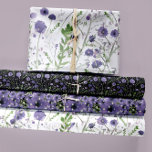 Floral Paarse Waterverf Decoupage Gift Inpakpapier Vel<br><div class="desc">De mooie paarse clematis-waterverf schilderde bloemen,  die een moderne maar elegante papierlade creëer. De kleuren omvatten schoppen van paars en groenen met neutrale stoffen. Florale kunst en design van kunstenaar Jennifer Steffen. Deze prints zijn perfect voor elke gelegenheid,  van geboorte tot bruiloften.</div>