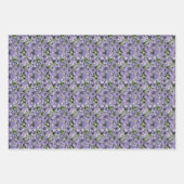 Floral Paarse Waterverf Trio Decoupage Gift Inpakpapier Vel (Voorkant 3)