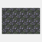 Floral Paarse Waterverf Trio Decoupage Gift Inpakpapier Vel (Voorkant 2)