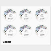 Floral Paarse Waterverf Vrijgezellenfeest Ronde Sticker (Vel)