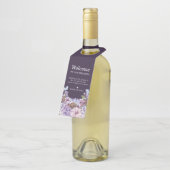 Floral Paarse Waterverf Weddenschap Welkom Flessenhanger (Schuin)