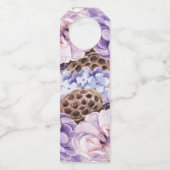 Floral Paarse Waterverf Weddenschap Welkom Flessenhanger (Achterkant)