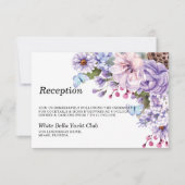 Floral Paarse Waterverf Weddenschappen Kaart (Voorkant)