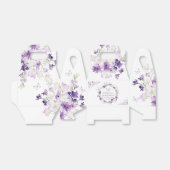 Floral paarse zilveren vlinder baby shower bedankdoosjes (Uitgevouwen)