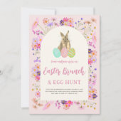 Floral Paasbrunch en eierjacht Kaart (Voorkant)