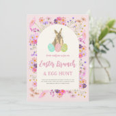 Floral Paasbrunch en eierjacht Kaart (Staand voorkant)