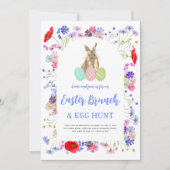 Floral Paasbrunch en eierjacht Kaart (Voorkant)