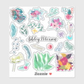 Floral Pack | Moderne trendy bloemen-monogram Sticker (Vel)