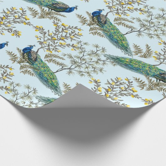 Floral pacock cadeaupapier (Hoek)