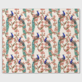 Floral pacock cadeaupapier (Vlak)