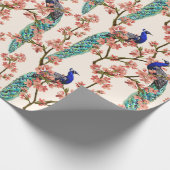 Floral pacock cadeaupapier (Hoek)