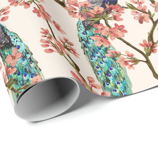 Floral pacock cadeaupapier (Rol Hoek)