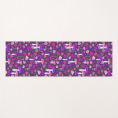 Floral paddenstoelen Roze, Paars en zwart Yogamat (Voorkant (horizontaal))