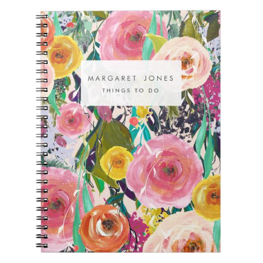 Floral Painting Personalized Journal-laptop Notitieboek (Voorkant)