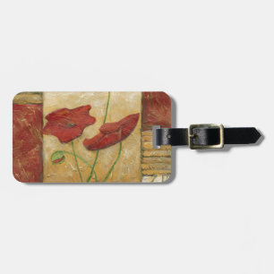 Floral Painting with Visible Brush Strokes Bagagelabel