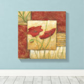 Floral Painting with Visible Brush Strokes Canvas Afdruk (Insitu (Houten vloer))