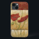 Floral Painting with Visible Brush Strokes Case-Mate iPhone Case<br><div class="desc">The brush strokes are visible in this floral painting by Chariklia Zarris. Two red flowers sit in the middle of the piece with grass on the bottom and a few leaves floating at the top. A whimsical scene that would make a great gift!</div>