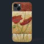 Floral Painting with Visible Brush Strokes Case-Mate iPhone Case<br><div class="desc">The brush strokes are visible in this floral painting by Chariklia Zarris. Two red flowers sit in the middle of the piece with grass on the bottom and a few leaves floating at the top. A whimsical scene that would make a great gift!</div>