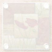 Floral Painting with Visible Brush Strokes Glazen Onderzetter (Achterkant)