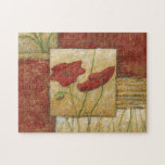 Floral Painting with Visible Brush Strokes Legpuzzel<br><div class="desc">The brush strokes are visible in this floral painting by Chariklia Zarris. Two red flowers sit in the middle of the piece with grass on the bottom and a few leaves floating at the top. A whimsical scene that would make a great gift!</div>