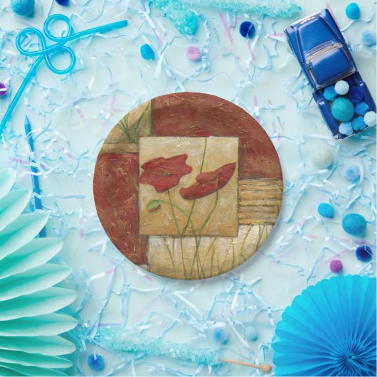 Floral Painting with Visible Brush Strokes Papieren Bordje (Feest)