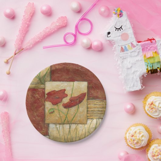 Floral Painting with Visible Brush Strokes Papieren Bordje (Feest)