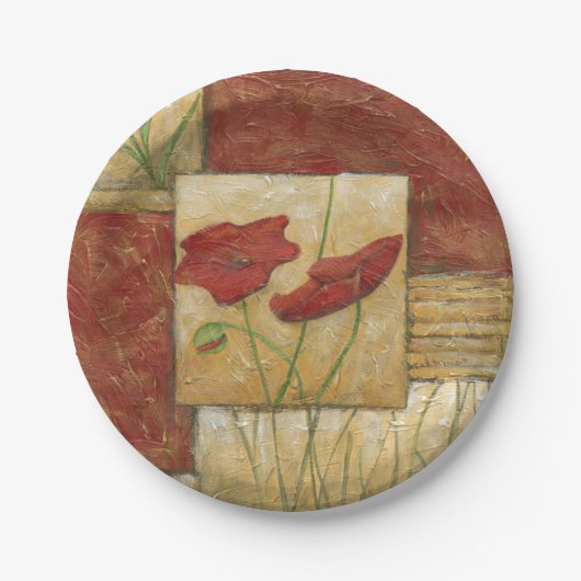 Floral Painting with Visible Brush Strokes Papieren Bordje (Voorkant)