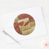 Floral Painting with Visible Brush Strokes Ronde Sticker (Envelop)